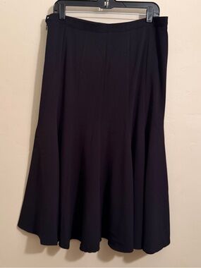 SOJO Black A-Line Midi Skirt Size 12 Stretch Career Office Classic